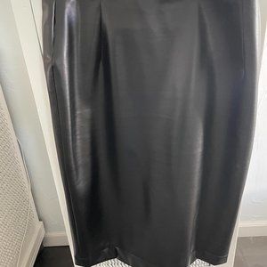 Faux leather pencil skirt